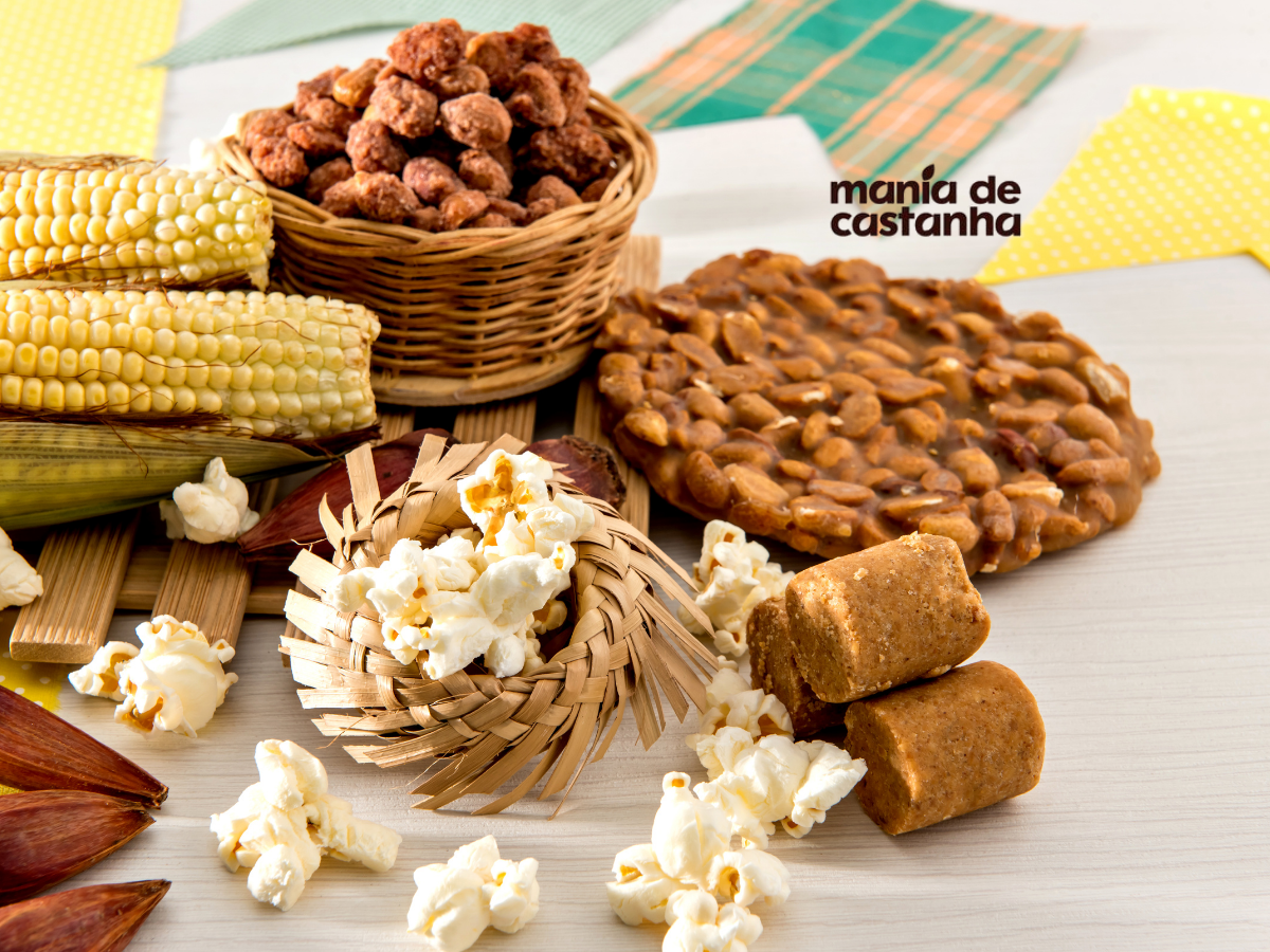 Quer uma festa junina saudável com castanhas? Veja receitas típicas adaptadas com castanha-do-pará, amendoim e muito mais. Sabor e saúde no mesmo arraiá!